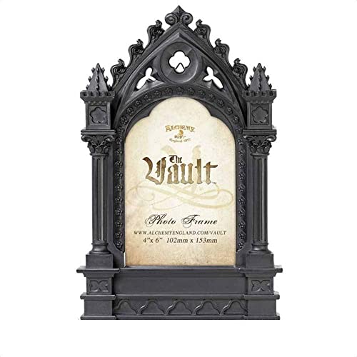 NOVIIML Photo Frame, Occult Dark Gothic Home Decor Accessory, Black Ornate Standing Frame, 6