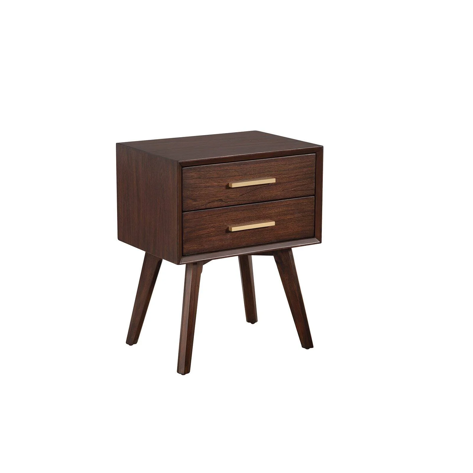 Alpine Furniture Gramercy 2 Drawer Wood Nightstand in Walnut (Brown)