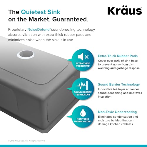 Kraus KHU101-24L Standart PRO 24-inch Undermount 16 Gauge Single Bowl Laundry and Utility Sink, 24 Inch, Tight Radius