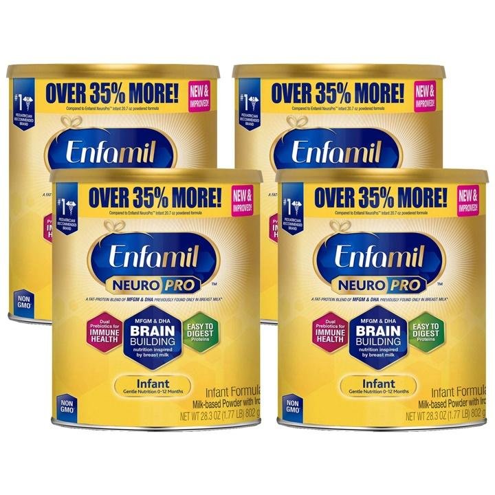 Enfamil Neuropro Baby Formula, Brain Building Nutrition – Powder Can 28.3 oz (4 Pack)