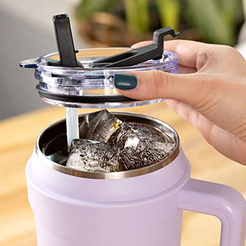 Hydrapeak Roadster 40oz Stainless Steel Tumbler Double Wall Vacuum Insulated Water Bottle With Handle And 2 in 1 Straw Lid (Aqua)