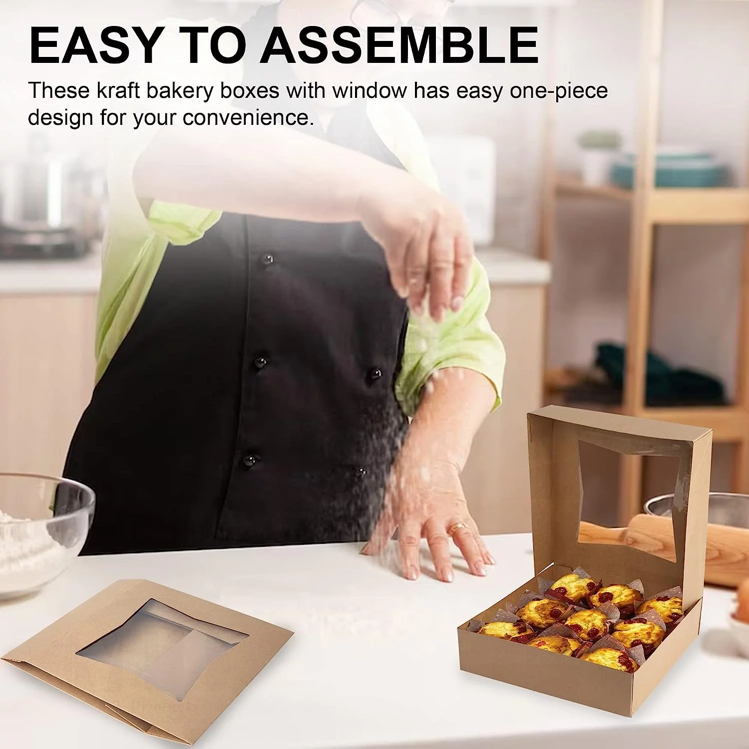 MT Products Brown Cookie Box with Window 8