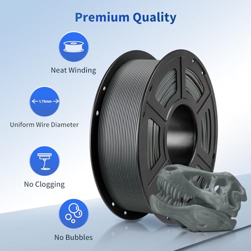 ANYCUBIC PLA Filament 1.75mm Bundle, 3D Printing PLA Filament 1.75mm Dimensional Accuracy +/- 0.02mm, 1KG Spool (2.2 lbs), 2KG Grey+Grey