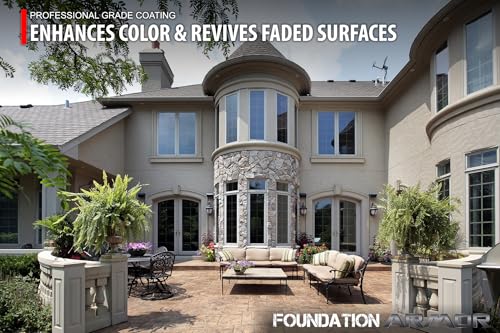 Armor AR350 Low Gloss Wet Look Concrete Sealer 5 Gallon - Professional Grade Color Enhancing Solvent Based Acrylic Sealer for Exterior Concrete and Pavers - 700 VOC