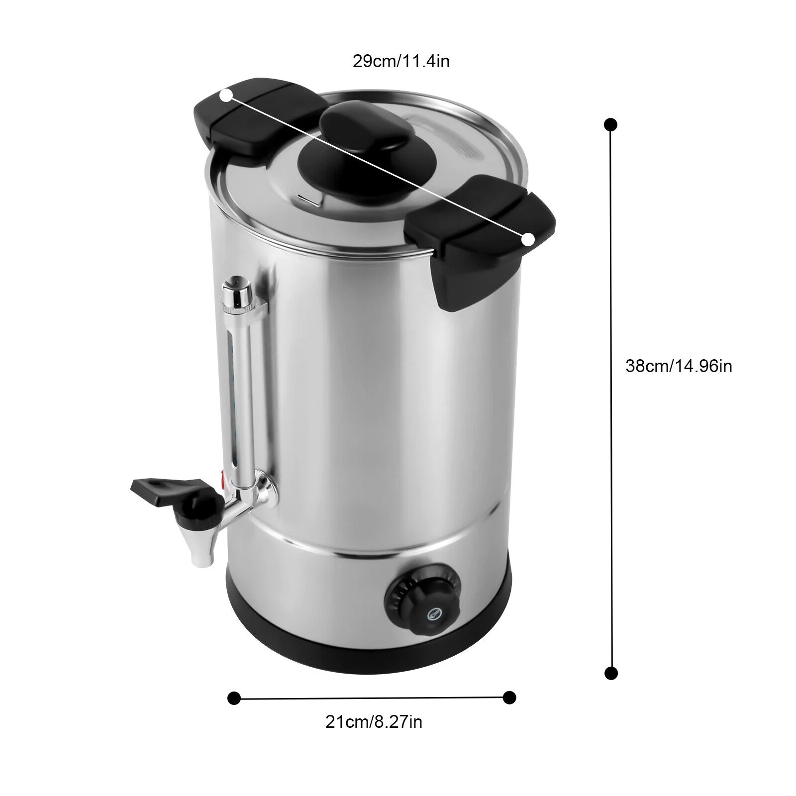 8L/2.11gal Catering Kitchen Hot Water Boiler Tea Coffee Urn 1000W(Stainless Steel )