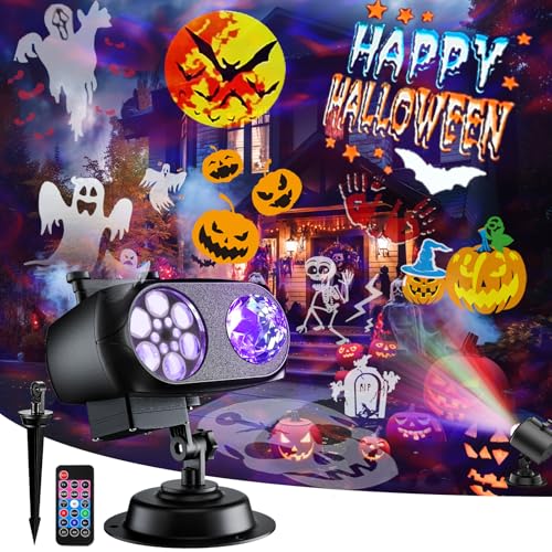Halloween Decorations Projector Lights for Home, 2025 Upgrade Brighter Holiday Projectors with 19HD Slides (Ocean Wave & Patterns), Weather Proof Christmas Projector for Decoration Light Show