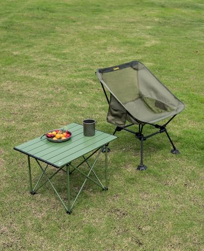 iClimb Ultralight Compact Camping Folding Table with Carry Bag (Blue - S)