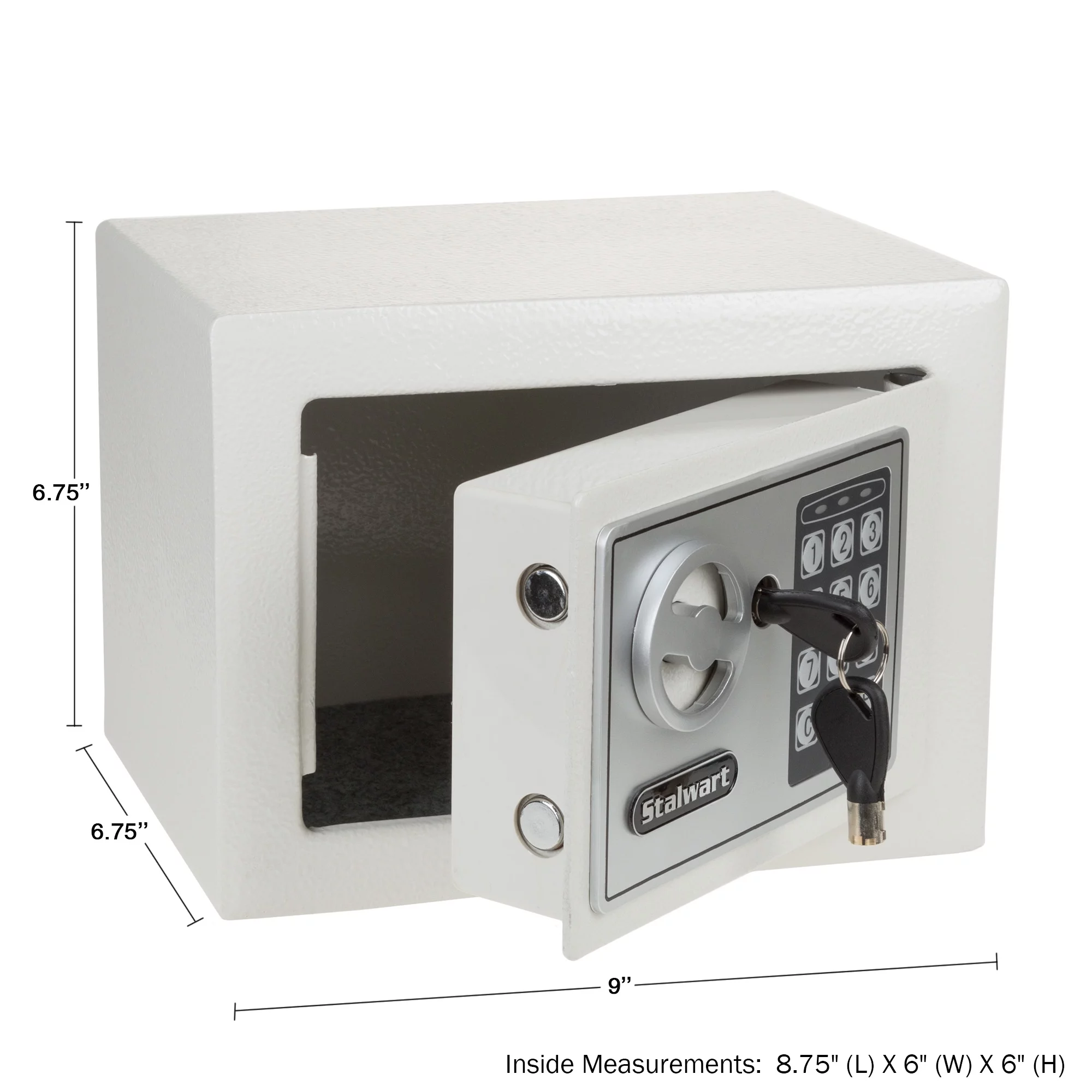 STALWART Digital Security Safe Box for Valuables – Compact  Steel Lock Box with Electronic Keypad – Portable Safe for Home, Business, or Travel (Gray)