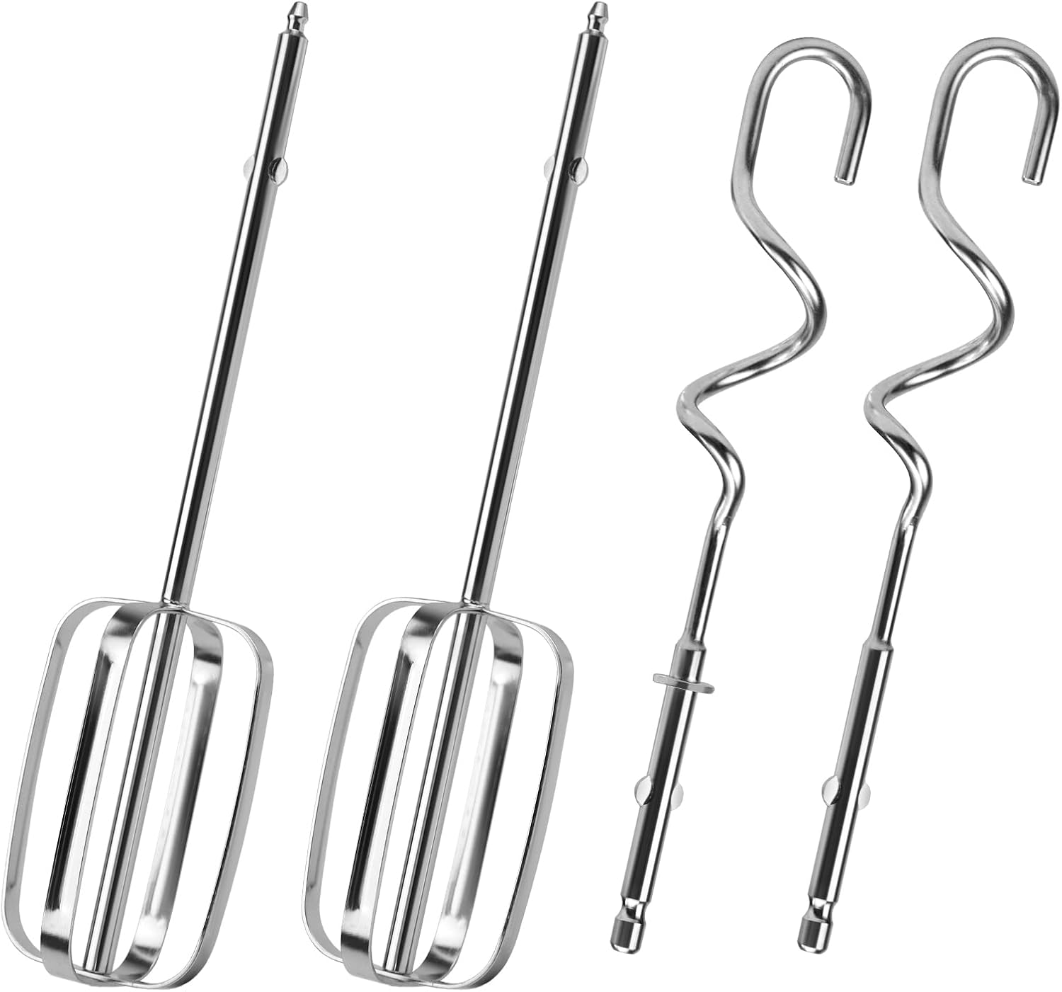 for Hamilton Beach Mixer Attachments, Hand Mixer Beaters Whisk & Dough Hooks, Compatible with Hamilton Beach Hand Mixer Replace Parts 62682RZ 62692 62695V 64699 (Pack of 4)