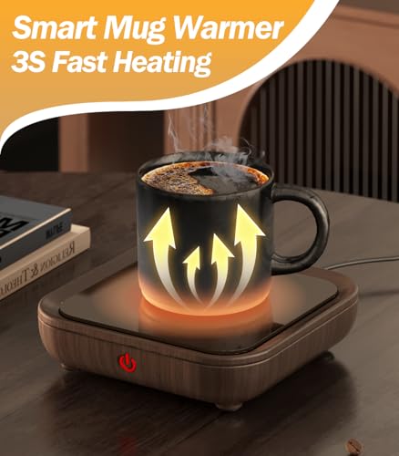 Coffee Mug Warmer for Desk, Smart Coffee Warmer with Touch Tech & Light, Coffee Cup Warmer with Gravity Sensor & Auto Shut Off, Candle Warmer Plate - Ideal Gifts for Dad and Mom