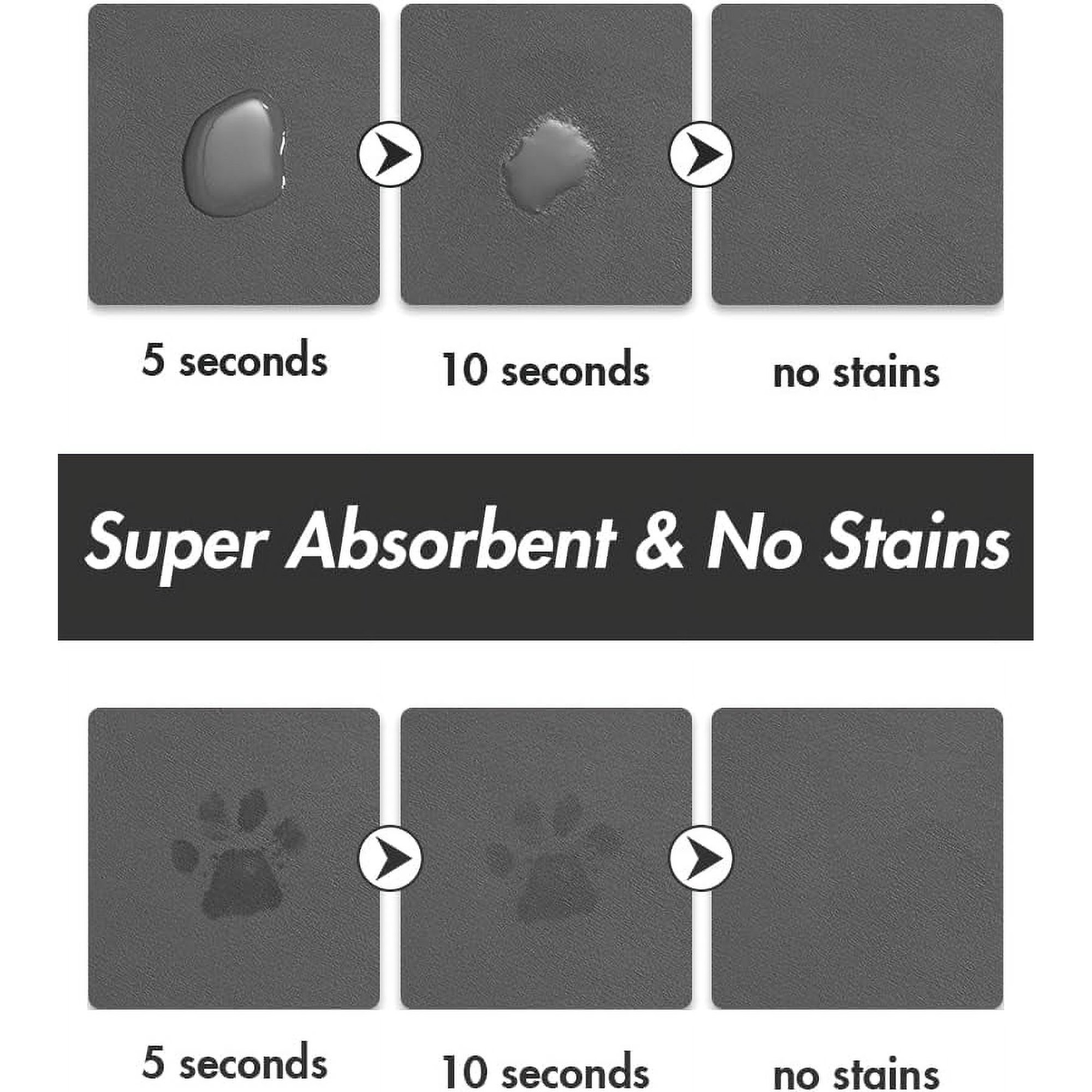 Absorbent Dog Mat for Food & Water Bowl - Quick Dry Pet Feeding Mat, No Stains, Ideal for Messy Drinkers