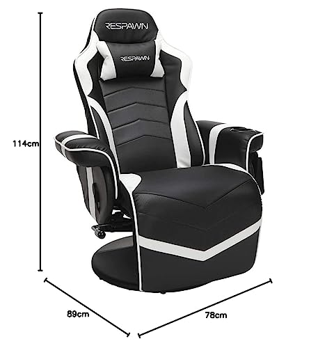 RESPAWN 900 Racing Style Gaming Recliner, Reclining Gaming Chair, in Gray RSP 900 GRY