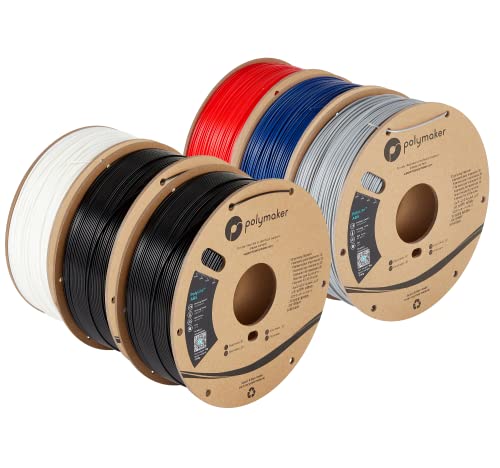 Polymaker ABS Filament 1.75mm Black, ABS 3D Printer Filament 1.75mm Heat Resistant 1kg - PolyLite ABS 3D Printing Filament 1.75mm, Strong & Durable, Dimensional Accuracy +/- 0.03mm