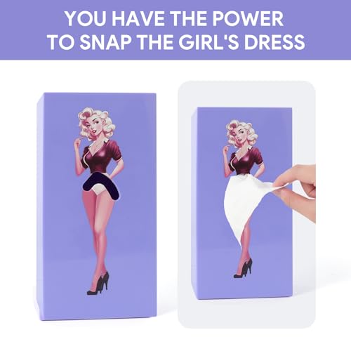 Creative Tissue Boxes Lavender Lady Skirt Tissue Box Funny Vintage Lady Up Dress Design Tissue Box Cover for Facial Tissues, Office Countertops Living Room,Bedroom Rectangular Decor(Purple)