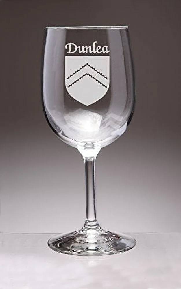 Dunlea Irish Coat of Arms Wine Glasses - Set of 4 (Sand Etched)