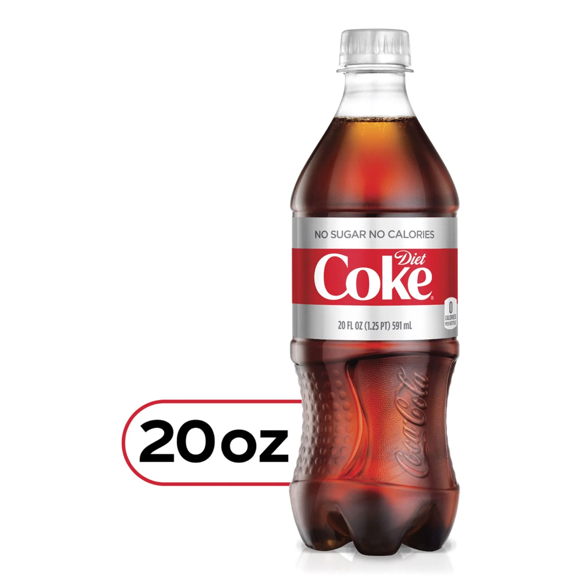 Diet Coke Soda 20oz Bottles, Quantity of 8