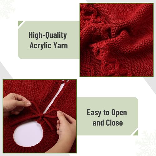 Mr. Pen- Christmas Tree Skirt 48 inches, Knitted Christmas Skirt Tree, Xmas Tree Skirt