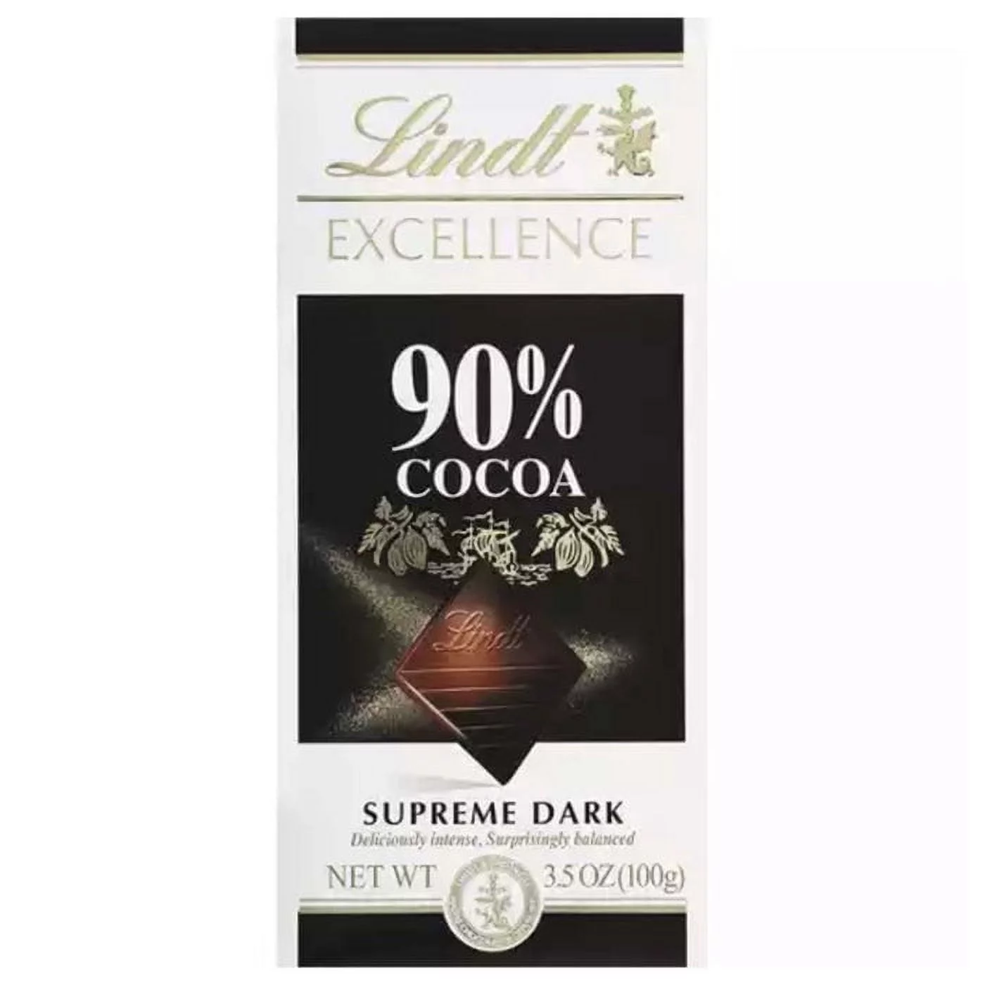LINDT CHOC BAR EXC 90% COCOA 3.5 OZ - Pack of 12