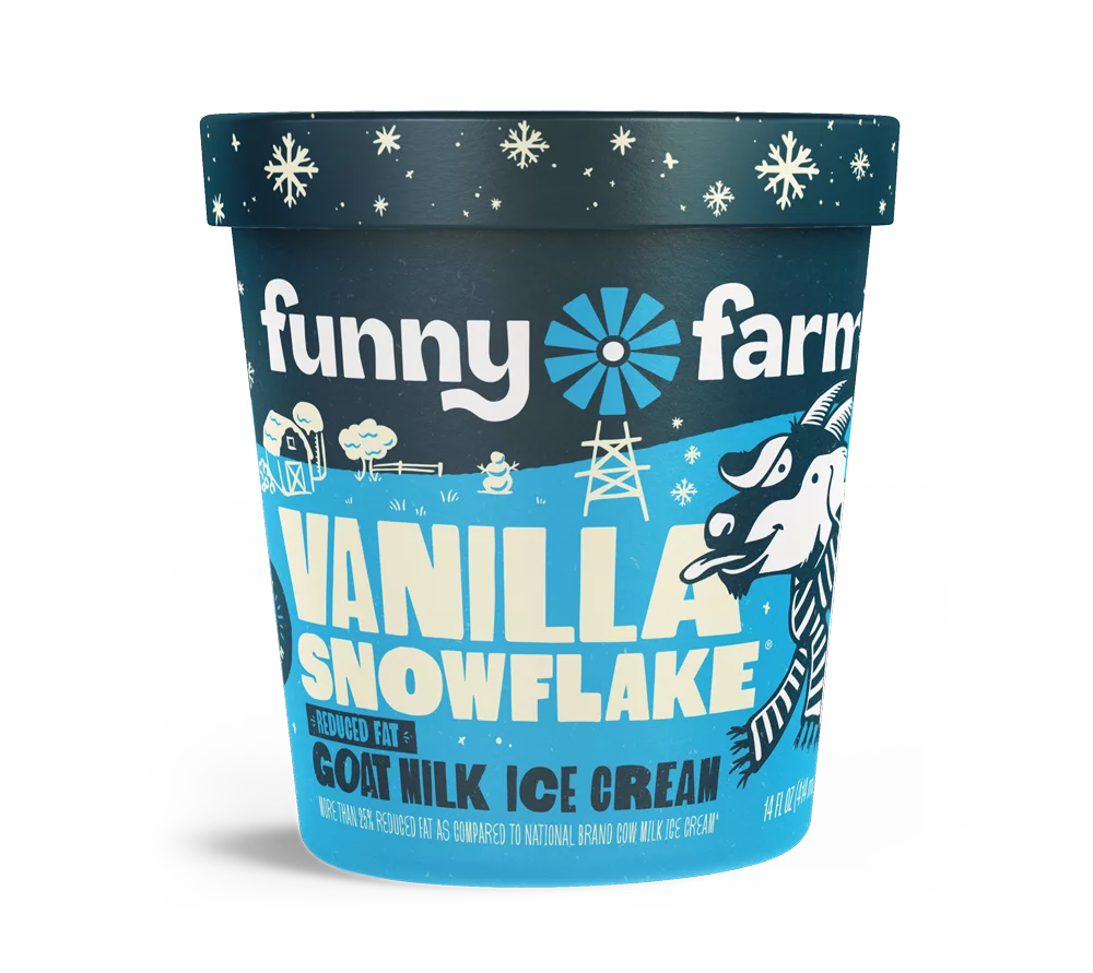 Funny Farm 14 oz. Vanilla Snowflake Ice Cream (8 pack)