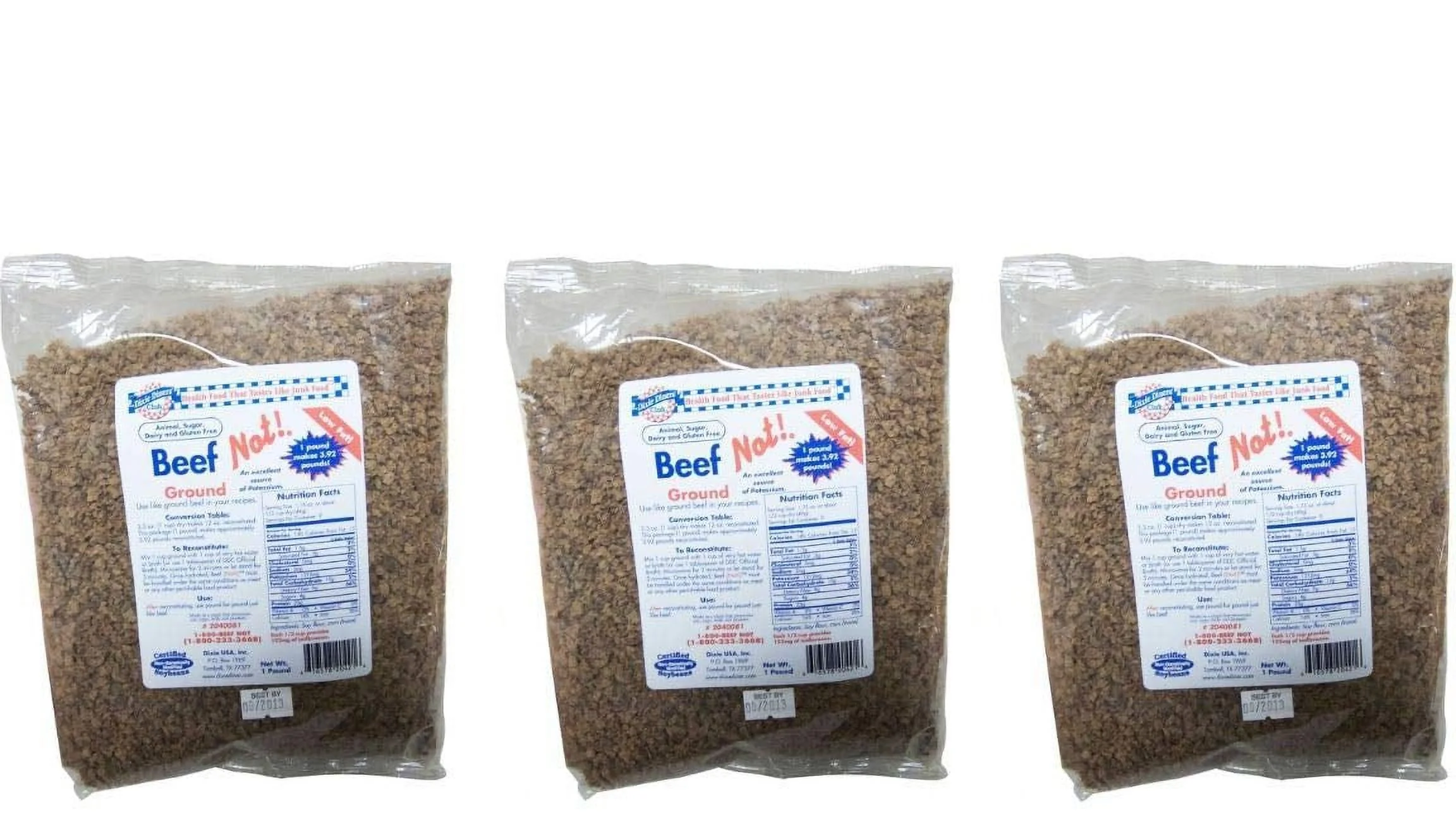 Dixie Diners' Club - Beef (Not!) Ground 1 lb. bag (Pack of 3)