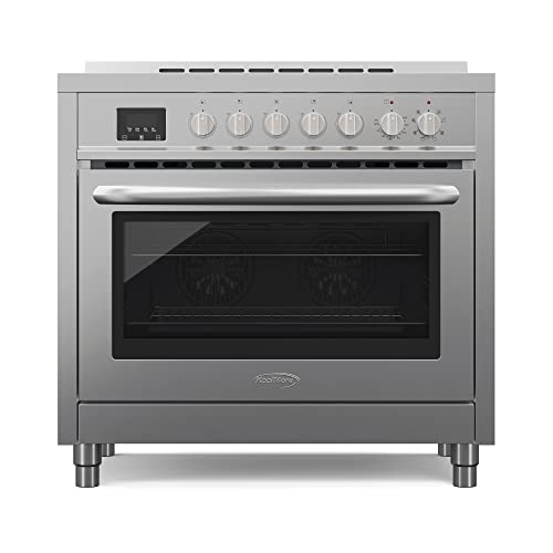KoolMore 36 Inch All-Electric Range Oven with Ceramic Cooktop Burners, Stainless Steel Kitchen Stove with Large Capacity Convection Cooking, 4.3 cu. ft. (KM-FR36EE-SS)