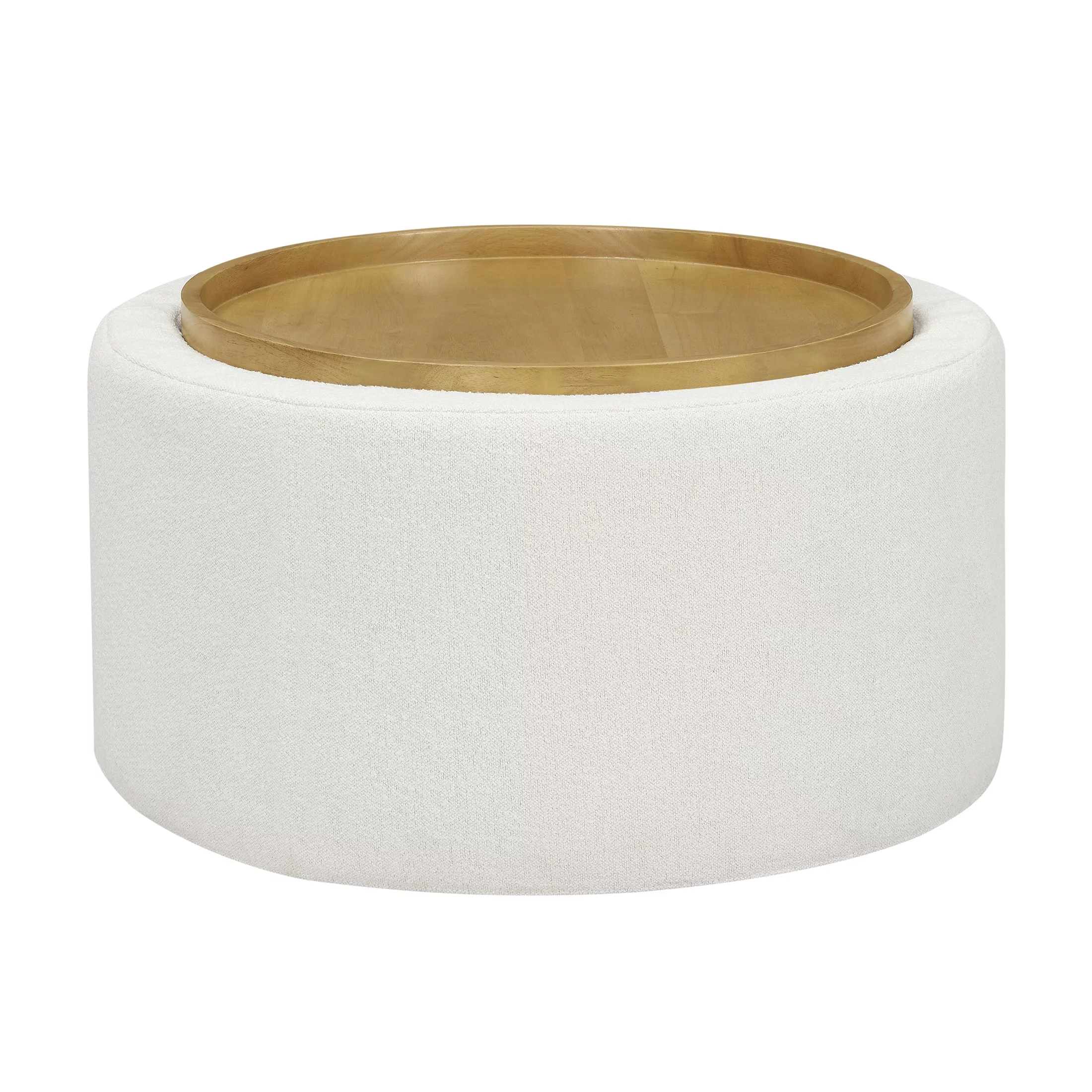 Beautiful Drew Stowaway Coffee Table with Storage by Drew Barrymore, Cream