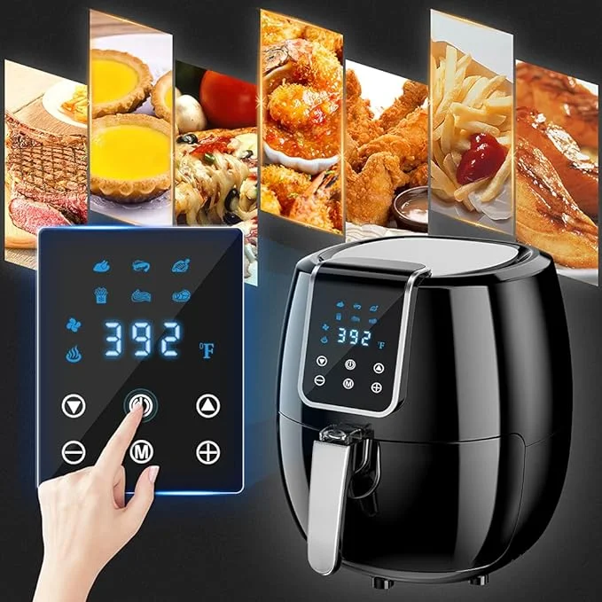 Open Box Iconites 6-in-1 Air Fryer 7Qt/6.5L Smart Electric Hot Airfryer AF1201K - BLACK