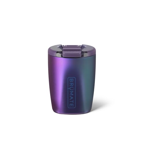 BrüMate Rocks 100% Leak-Proof 12oz Insulated Lowball Cocktail & Whiskey Tumbler - Double Wall Vacuum Stainless Steel - Camping, Travel Tumbler & Cocktail Glass (Matte Black)