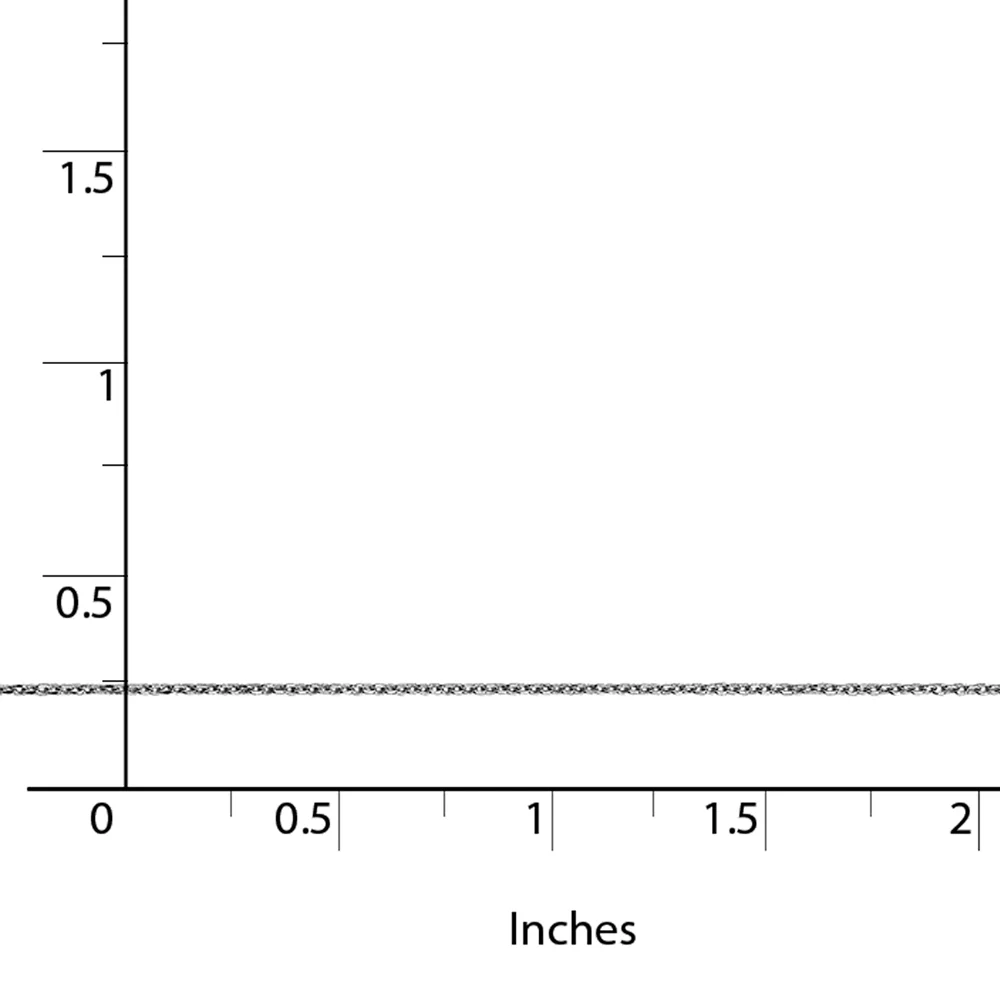 Primal Gold 10 Karat White Gold 0.6mm Solid Diamond-cut Cable Chain