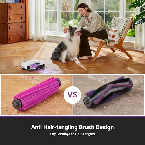 Eureka E20 Plus Robot Vacuum and Mop Combo, Robot Vacuum Cleaner with Bagless Self Emptying Station, 45-Day Capacity 8000Pa Suction and Anti Hair-Tangling Brush App Control LiDAR Navigation