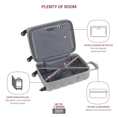 SwissGear 7366 Hardside Expandable Luggage with Spinner Wheels, White, Carry-On 19-Inch
