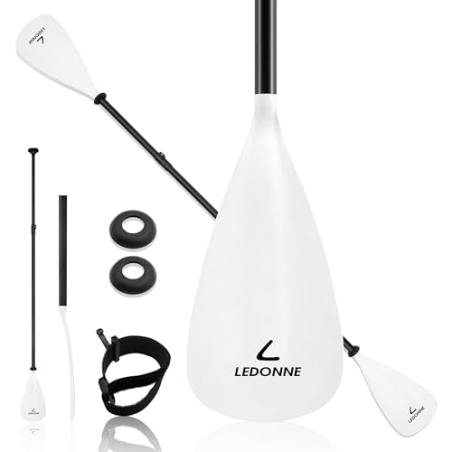 LEDONNE SUP Paddle 4-Piece Adjustable Kayak Paddle Floating Lightweight Paddle Board Oar with Aluminum Alloy Shaft and 2 Nylon Blades Best Price Based on Our 3 Million Sets Per Year 500 bought monthly