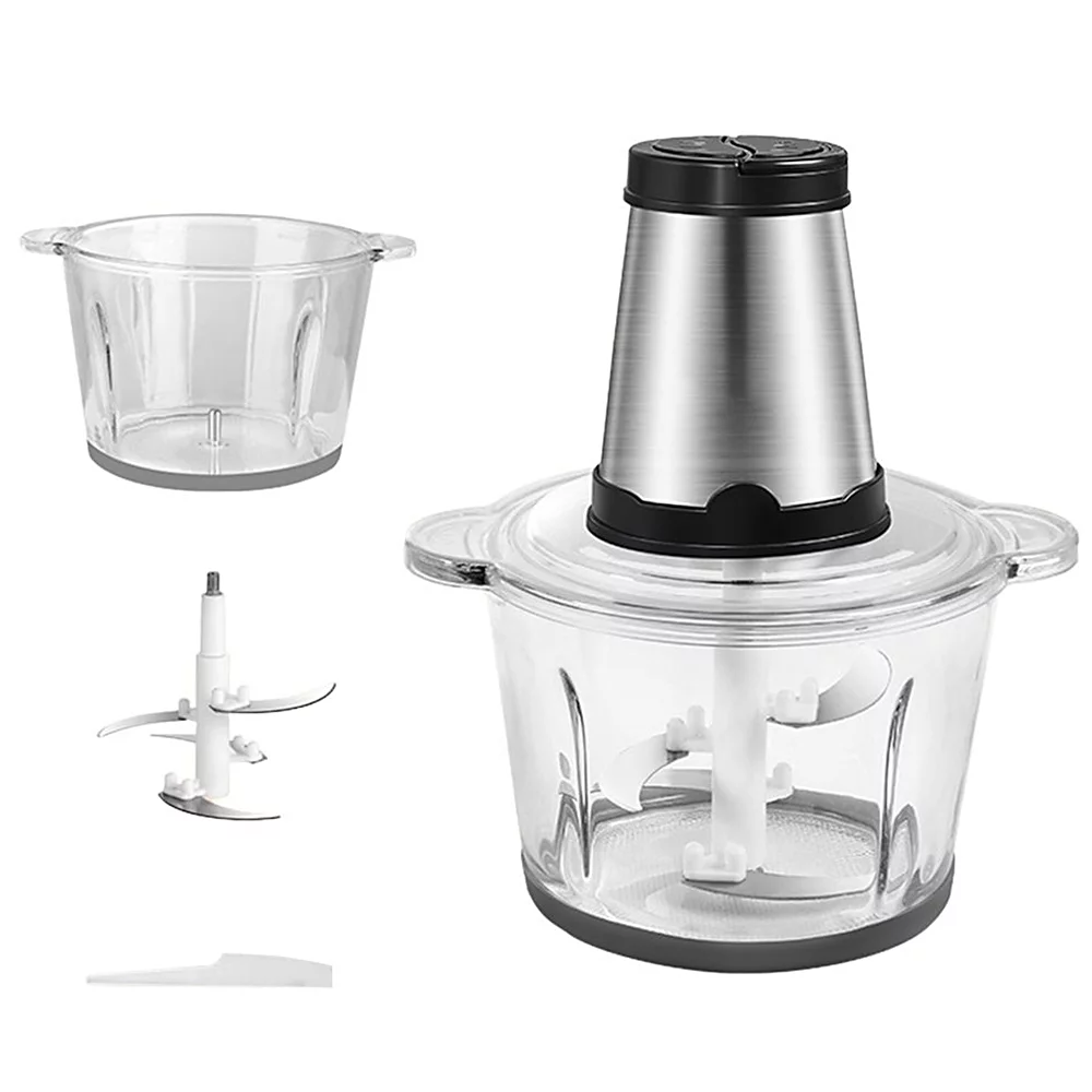 Homgeek Electric Food Grinder 8cup Large Household Capacity Stainless Steel 2 Gears 250W High Power Kitchen Cooker Blender