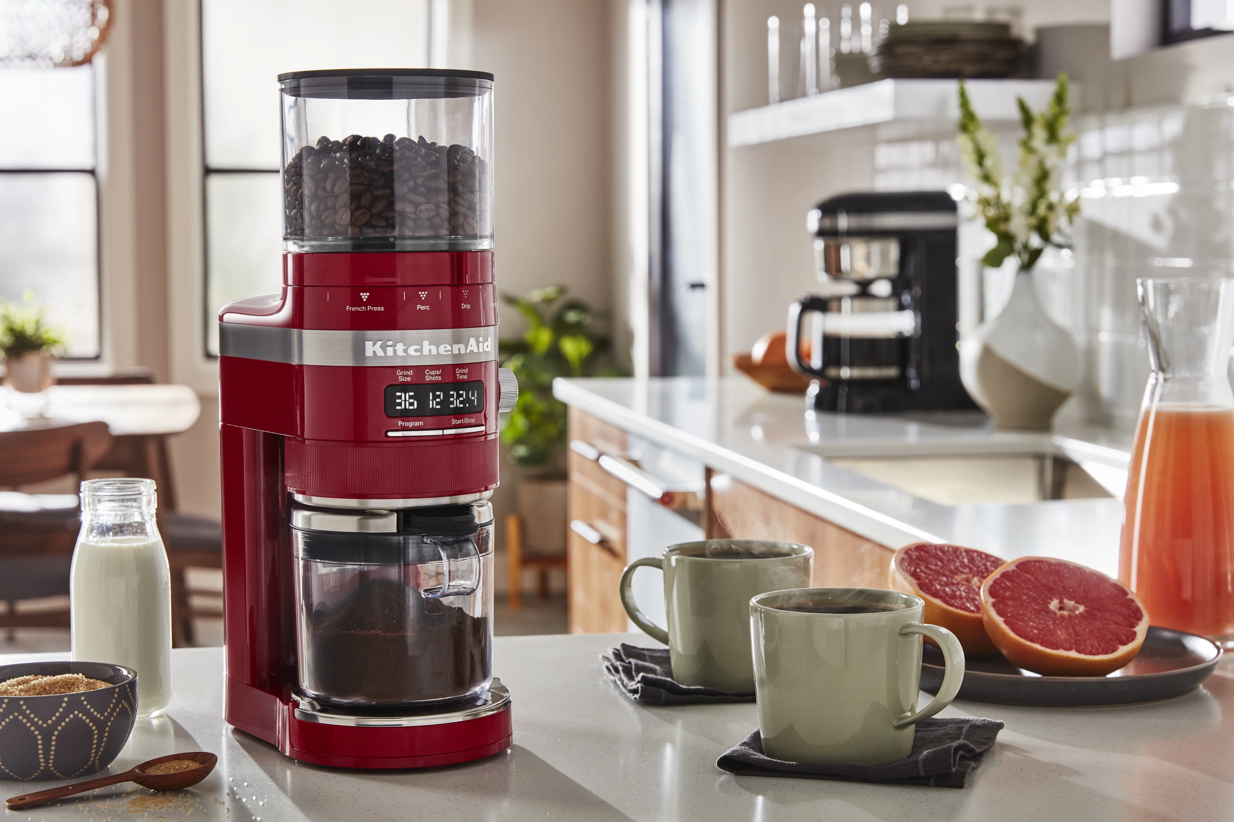 KitchenAid Burr Coffee Grinder, Empire Red, KCG8433