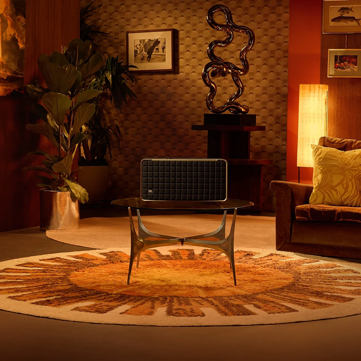 JBL Authentics 500 Wireless Bluetooth Speaker with Dolby Atmos Music (Black/Gold)