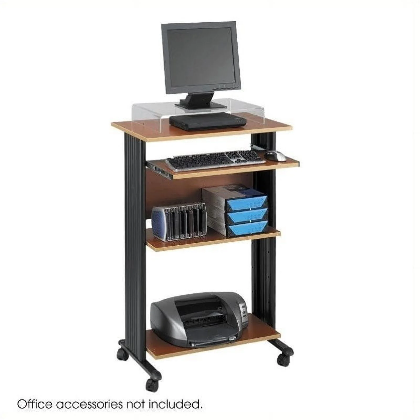 Pemberly Row Standing Wood Workstation in Cherry