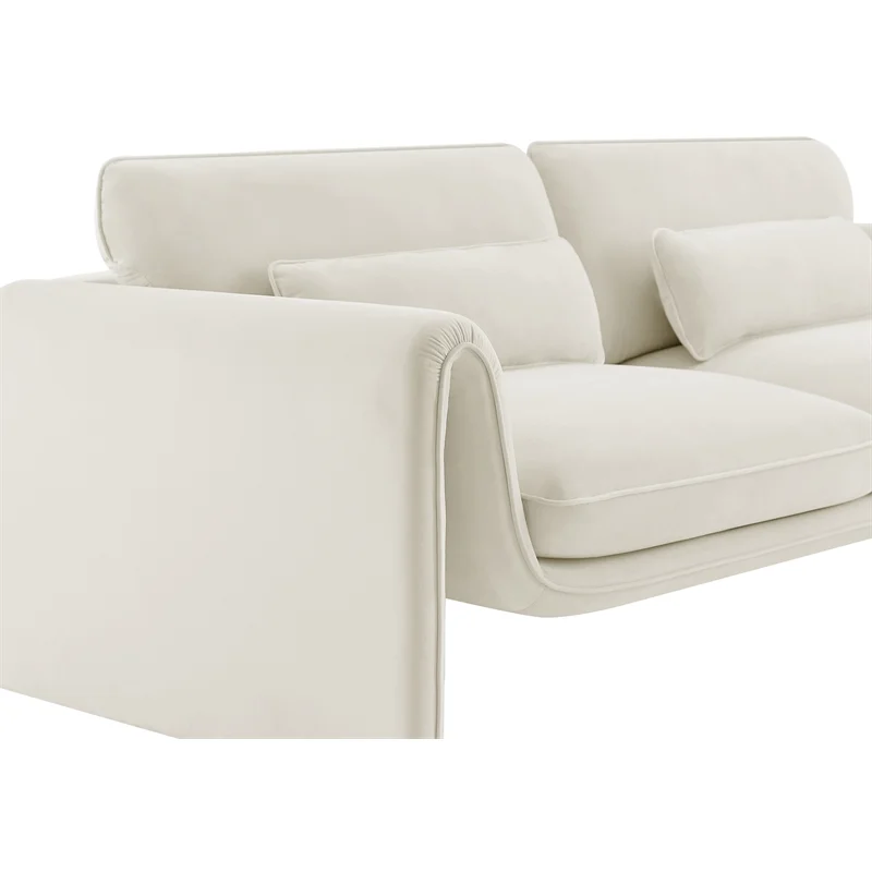 Meridian Furniture Sloan Cream Velvet Fabric Loveseat