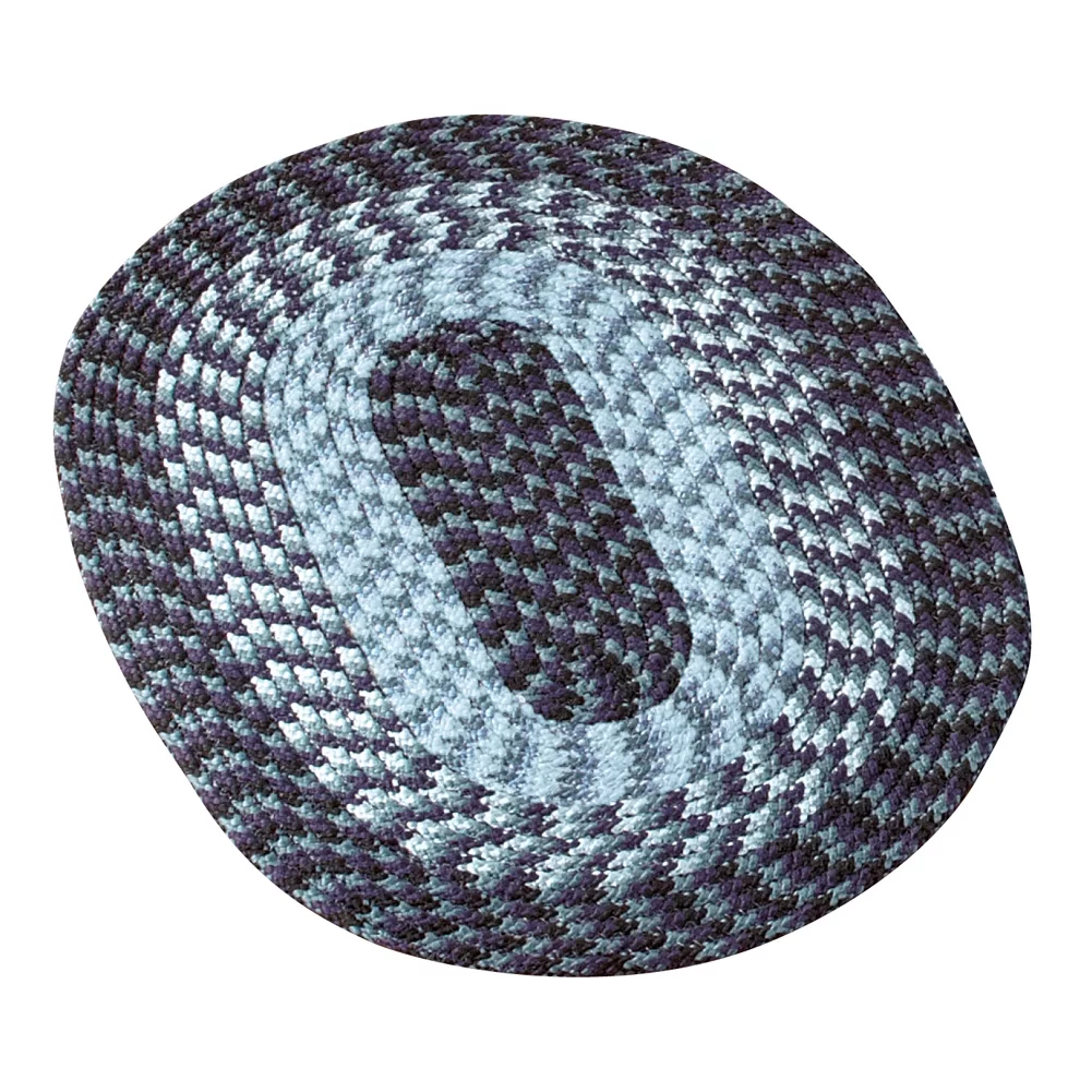 Collections Etc Versatile Alpine Braided Accent Rug with 3-Tone Coloring for Any Room, Navy, 30