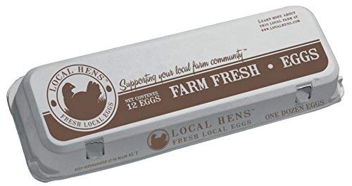 Local Hens 12-Egg No Grade/No Size Flat Top Paper Pulp Egg Carton with UPC - 50 Pack