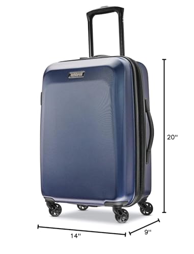 American Tourister Moonlight Hardside Expandable Luggage with Spinner Wheels, Blue Terazzo, 2-Piece Set (20/28)