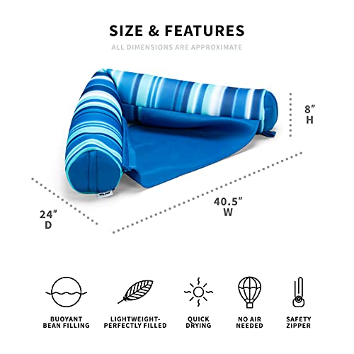 Big Joe Noodle Sling, No Inflation Needed, Pool Float with Armrests, Quick Draining Fabric, Cup Holder