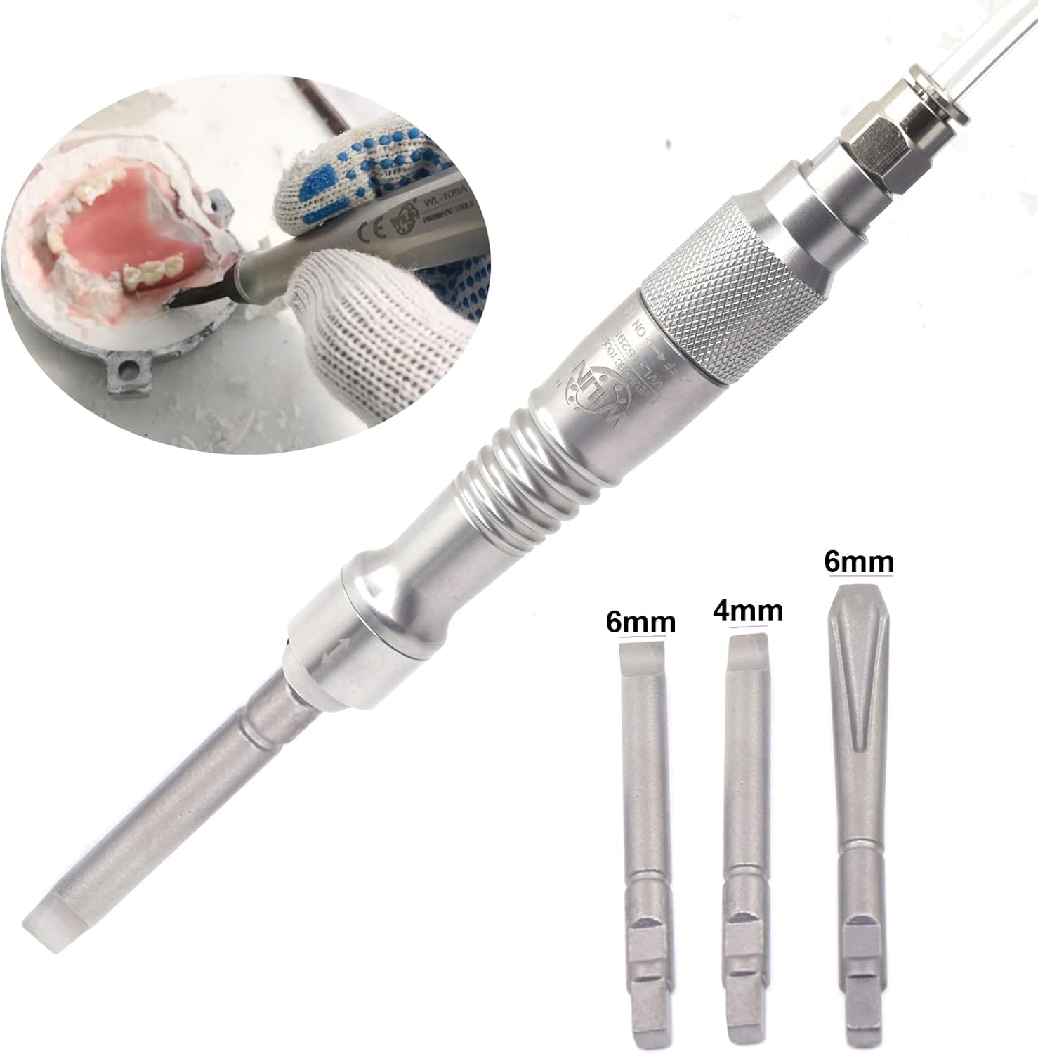 Micro Air Scaler Chisel Gouge Splitting Pneumatic Scrapers Sets Medical Gypsum Breaker Stomatology Engrave 3pcs Flat Chisel Bull Point Chisel