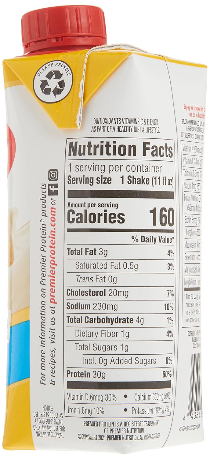 Premier Protein Premier Bananas & Cream High Protein Shake (15 X 11 Fl Ounce )Total Net Wt (165 Fl Ounce ),, ()