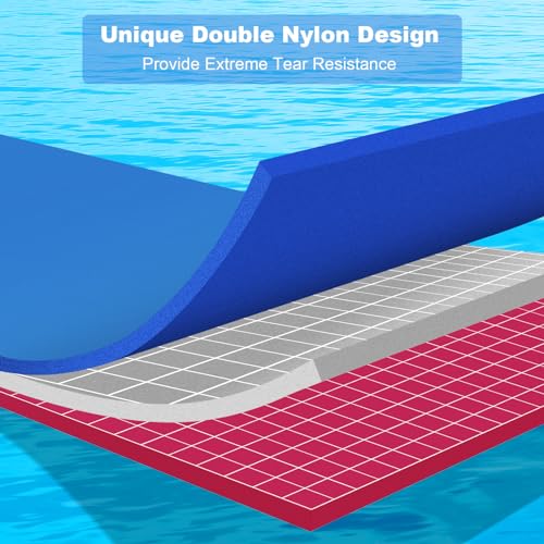 7'/9'/12'/18' Floating Water Mat, 3 Layers Tear Resistant XPE Foam Pool Floating Pad, Large Capacity Lily Pad for Water Recreation Pool, Lake, Beach, Ocean