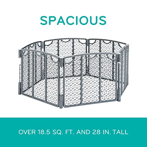 Evenflo Versatile Play Space Adjustable Play Area, Plastic, 8-Panel (Cool Gray)