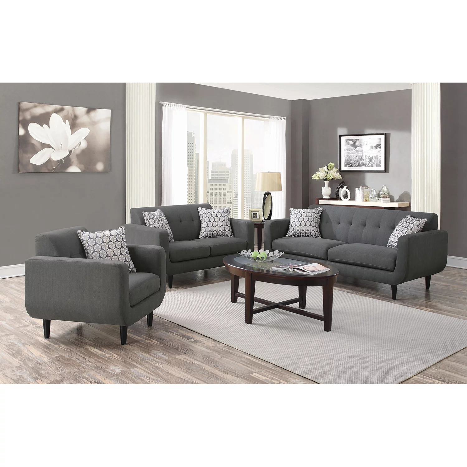 Stansall Tufted Back Sofa Grey