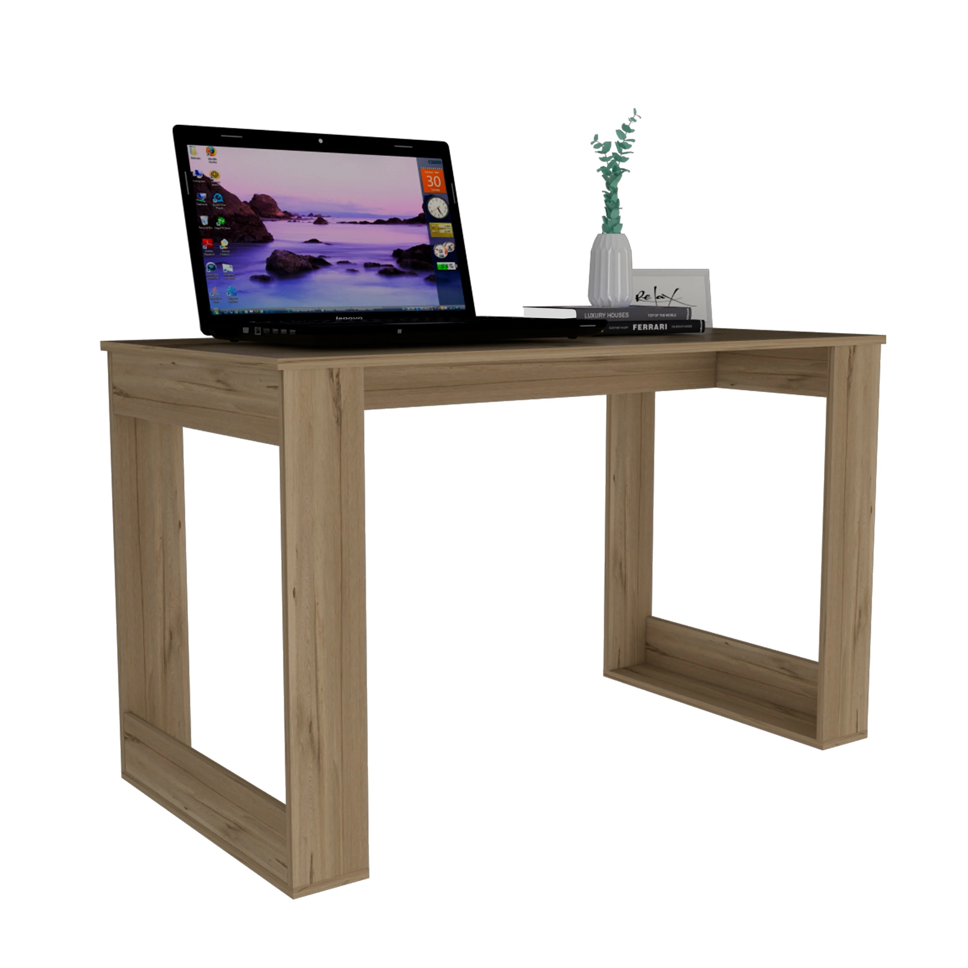 Tuhome Oak Modern- Material -Engineered Wood Oviedo 120 Computer Desk