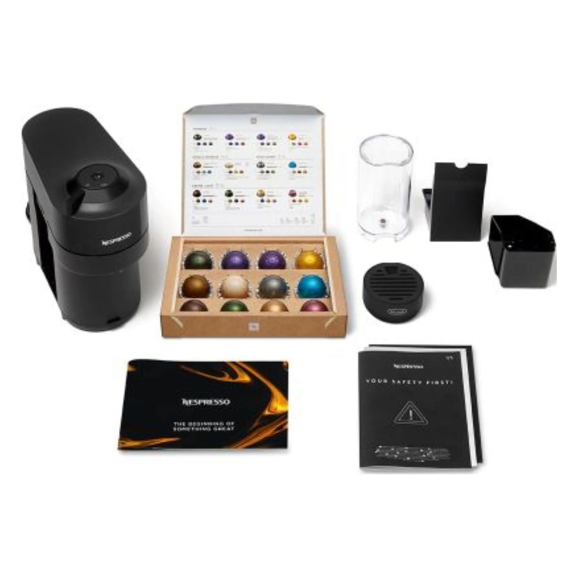 Nespresso Vertuo Pop by De'Longhi Coffee and Espresso Maker with Coffee Tasting Set, Black