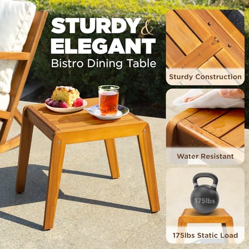 IDZO Heavy Duty 500lbs Weight Capacity Wicker Bistro Table and Chairs Set of 2 with Olefin Fabric Soft Cushions