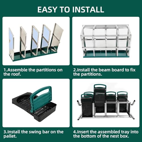 Chicken Nesting Box, 10 Hole 2 Layer Hen Nest Box with Legs, Roll Away Eggs Laying Boxes,Cleanable Pull Out Hen Roosting Boxes